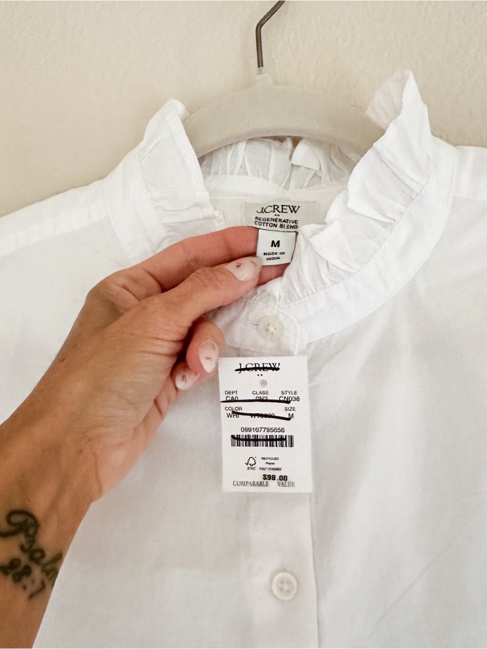 J. Crew Ruffle Button-Up Top M - Picture 6 of 7